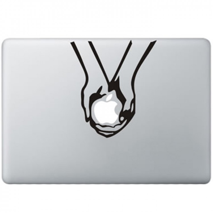 Gevende Handen MacBook Sticker Zwarte Stickers